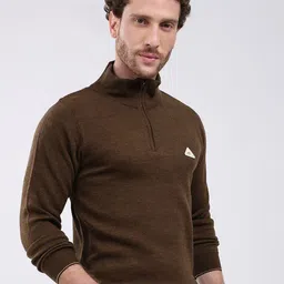 Monte Carlo Men Woollen Mock Neck Full Sleeve Pullover image 3