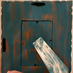 THREADVIBE LIVING Green & Gold-Toned Textured Wooden Table Photo Frame image 3