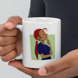 Mr UVD White & Blue Graphic Printed Ceramic Matte Mug 350 ML image 5