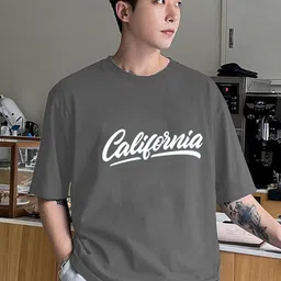 Genzy Men Typography Printed Drop-Shoulder Sleeves Applique T-shirt-picture-36