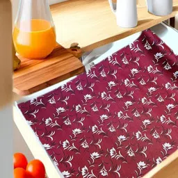 REVEXO Maroon & White Printed Water-Resistant Shelf Liner-picture-22