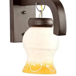 Somil Premium Designer Glass Wall / Night Lamp Elegant & Stylish Dcor Accent for Modern Interiors, color- Yellow, White, Size:- 16.5 X 29.5 X 27.5 CM-image-60