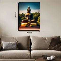 Chalk My Theme Blue & Green 1 Piece Wood Religious Wall Paintings-picture-27