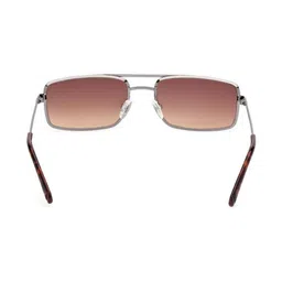 GUESS Men Brown Lens & Gunmetal-Toned Rectangle Sunglasses with UV Protected Lens image 4