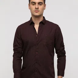 Crocodile Men India Slim Spread Collar Textured Cotton Casual Shirt-image-65