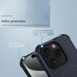 Karwan Unisex iPhone 14 Pro Rugged Magnetic Dual-Layer Armor Protection Back Case image 3