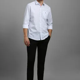 Louis Philippe Men Spread Collar Geometric Printed Cotton Casual Shirt image 3