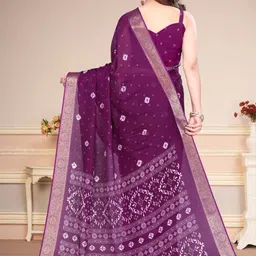 SUPERLAXMI Bandhani Zari Border Saree image 2