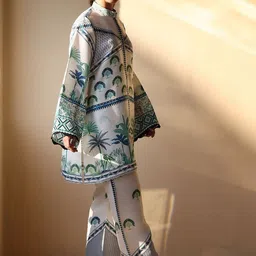 Modestouze Attires Printed Mandarin Collar Tunic & Palazzo Co-Ords image 2