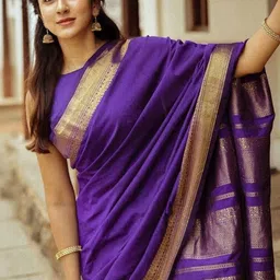 Yanthistore Woven Design Zari Saree with Unstitched Blouse Piece image 2