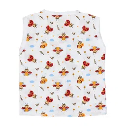 SMILEY BUTTONS Infant Round Neck Printed Cotton Jhablas MBJ-012_0-6M image 2