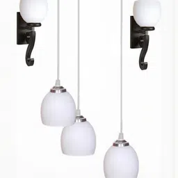 SOMIL White & Black 3 Pieces Bell Shaped Wall & Ceiling Lamps-picture-34