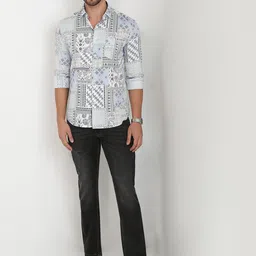 Parx Ethnic Motifs Printed Spread Collar Pure Cotton Slim Fit Shirt image 5