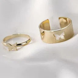 Ringzinnie Set Of 2 Butterfly Couple Adjustable Finger Rings-picture-30