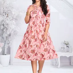 GREAT OUTFITS Floral Printed Pure Cotton Kurti-image-6