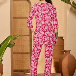 Sangria Printed Cotton Tunic With Trousers Co-Ords image 5