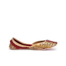 5 ELEMENTS Women Ethnic Embellished Mojaris Flats image 3
