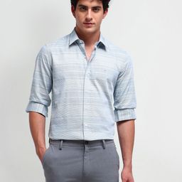 Arrow New York Men Comfort Spread Collar Multi Striped Cotton Slim Fit Formal Shirt-picture-32