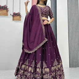 A TO Z CART Embroidered Ready to Wear Lehenga & Unstitched Blouse With Dupatta-picture-23