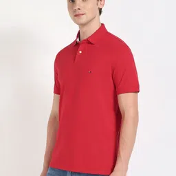 Tommy Hilfiger Men Solid Polo Collar Cotton T-shirt image 3