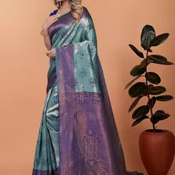 Mameraa Ethnic Motifs Woven Design Zari Saree image 4