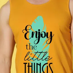 WOOSTRO Pack Of 2 Printed Ultra-Soft Gym Vests VWS26(98 LGTGREEN)(ENJOY MUSTARD) image 5