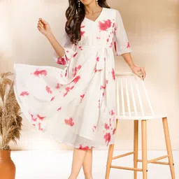 KALINI Tie and Dye Georgette Fit & Flare Midi Dress-picture-19