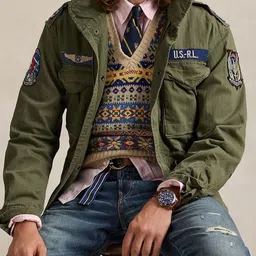 Polo Ralph Lauren Men Mock Collar Solid Open Front Jacket-image-53
