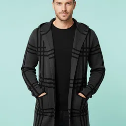 Mast & Harbour Checked Hooded Longline Jacket-picture-21