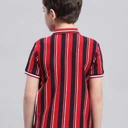 Monte Carlo Boys Striped Polo Collar T-shirt image 4