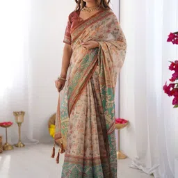 MAHARANI COUTURE Ethnic Motifs Pure Cotton Banarasi Saree image 4