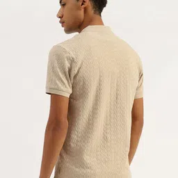 United Colors of Benetton Men Self Design Polo Collar T-shirt image 4