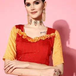 KAVINDI Tie and Dye Sequinned Saree image 4