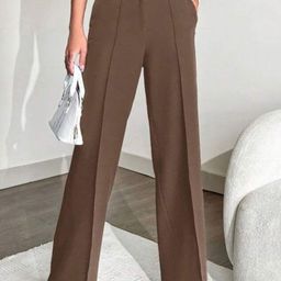 Next One Women Smart Straight Fit High-Rise Easy Wash Pleated Trousers-picture-13