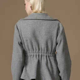 Kazo Women Lapel Collar Long Sleeves Crop Open Front Jacket image 4