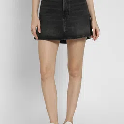 AMERICAN EAGLE OUTFITTERS Stretch High-Waisted Denim A-Line Mini Skirt-picture-15