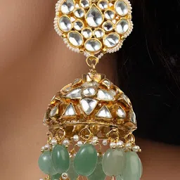 RIANA Gold-Plated Circular Jhumkas Earrings-picture-48