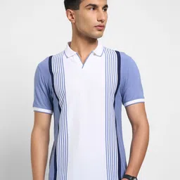 Peregrine by Pantaloons Men Striped Polo Collar Slim Fit T-shirt-picture-34