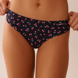 La Vie en Rose Women Conversational Printed Low-Rise Seamless Thong Briefs-image-54