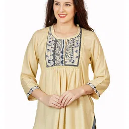 SANAA Ethnic Motifs Embroidered Thread Work Straight Kurti-picture-35