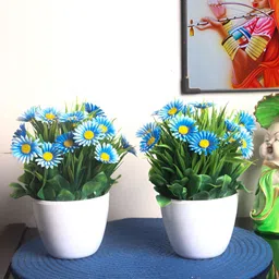 FOLIYAJ Green 2 Pieces Artificial Plant With Pot-picture-26