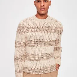 Trendyol Men Round Neck Self Design Sweater image 1