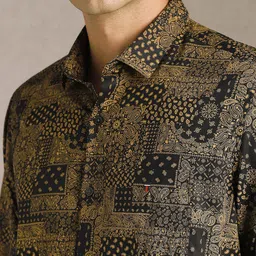 Louis Philippe Sport Men Ethnic Motifs Printed Spread Collar Casual Shirt image 3
