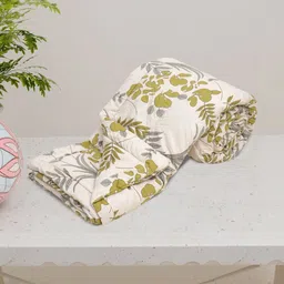 Utopia Bedding Beige & White Floral Microfiber Mild Winter Comforter image 5