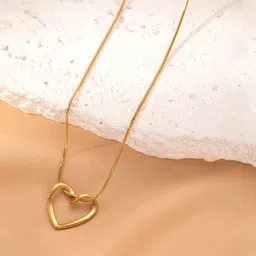 Designs & You Gold-Plated Stainless Steel Heart Shaped Pendants With Chains image 3