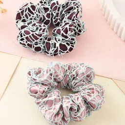Silvermerc Designs Women Set of 2 Satin Crochet Ponytail Holders-picture-23