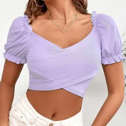 Stylecast X Slyck Puff Sleeve Ruffles Crop Top-picture-26