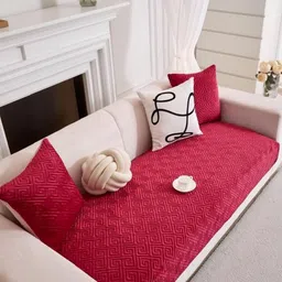 HOMETHREADS Maroon & Red Printed Sofa Cover-picture-21