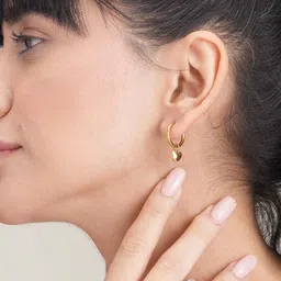 PALMONAS 18k Gold Plated Small Heart Stainless Steel Hoop Earrings image 2