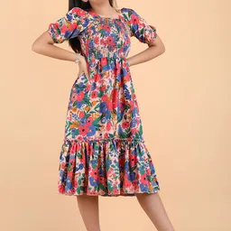 Pinly Crepe Fit & Flare Midi Dress image 4